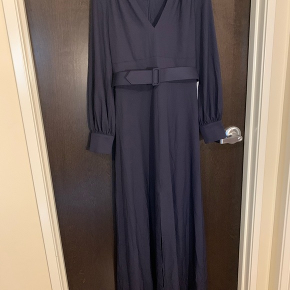 Brand NWT Eliza J Long Sleeve Navy Gown Size 8 - Picture 3 of 7